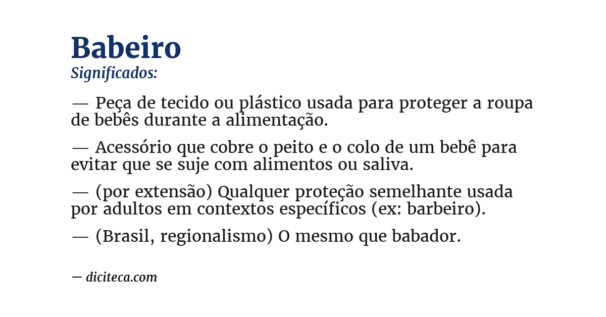 Significado de babeiro