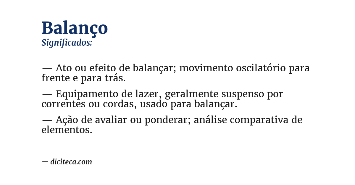 Significado de balanço
