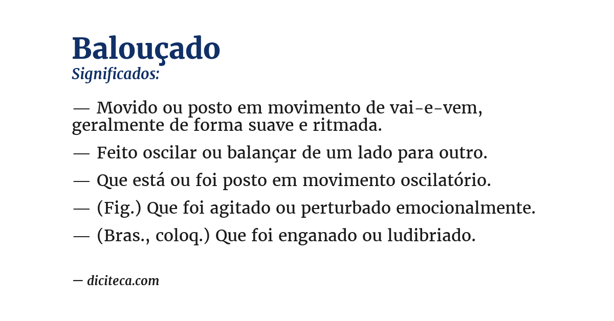 Significado de balouçado