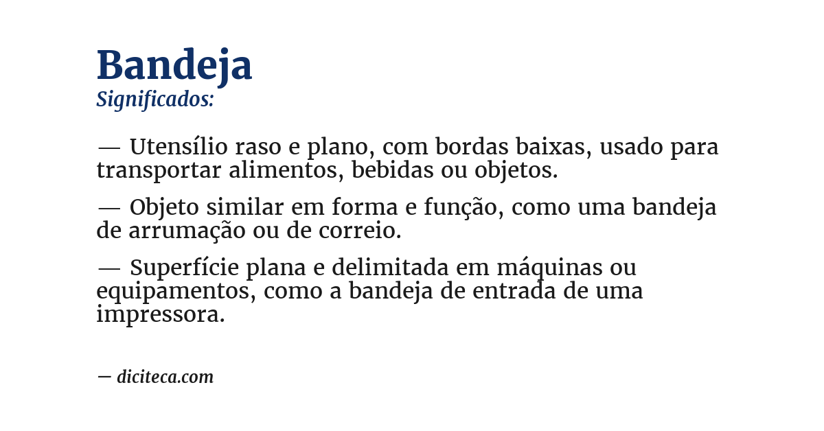Significado de bandeja