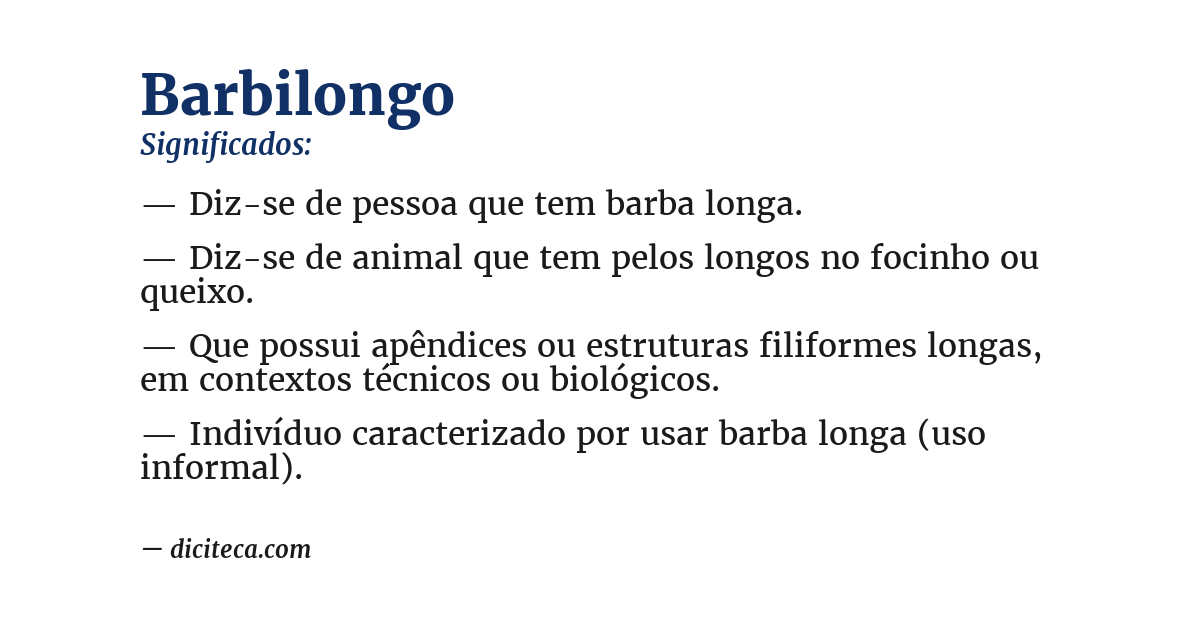 Significado de barbilongo