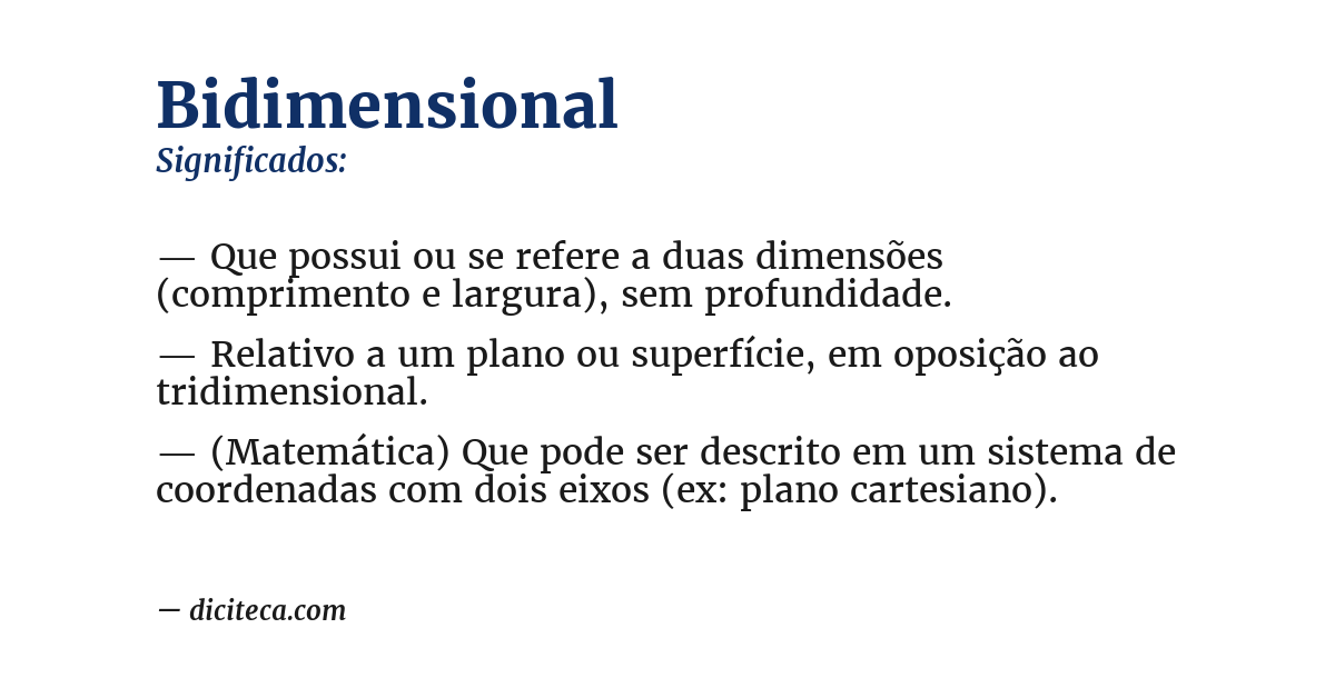 Significado de bidimensional