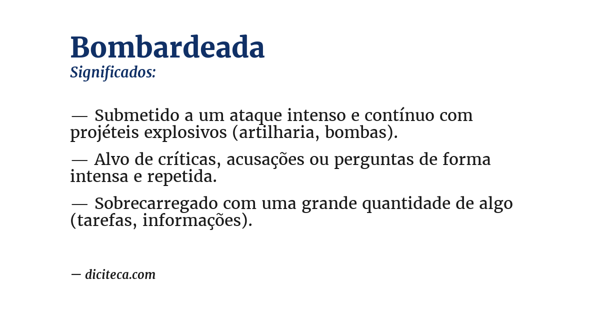 Significado de bombardeada