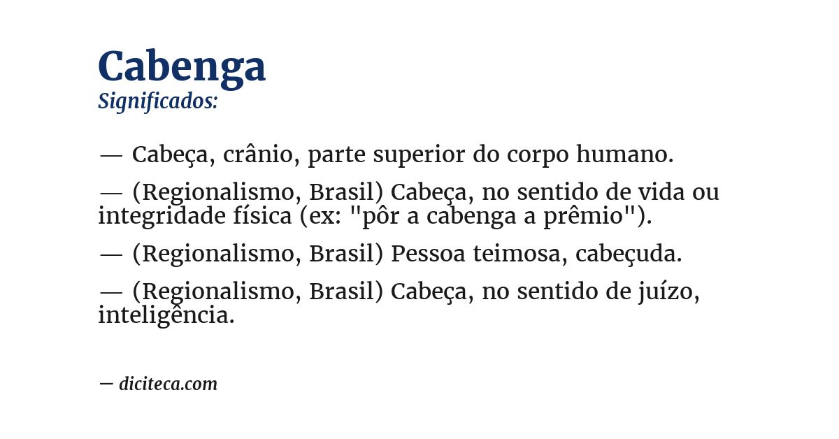 Significado de cabenga