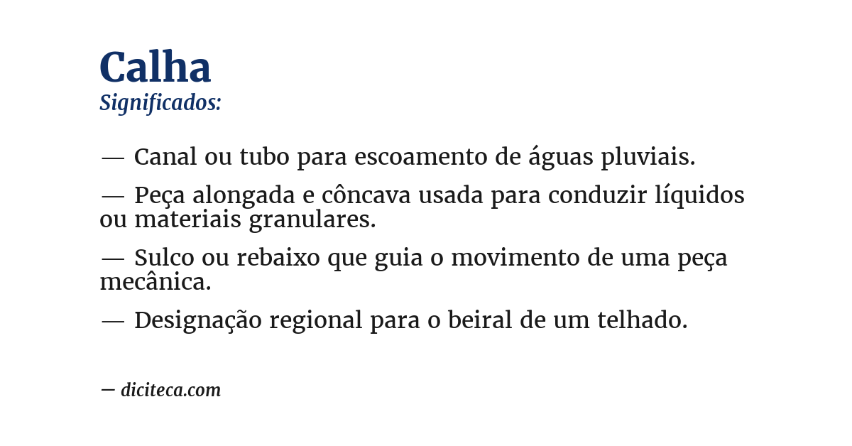 Significado de calha