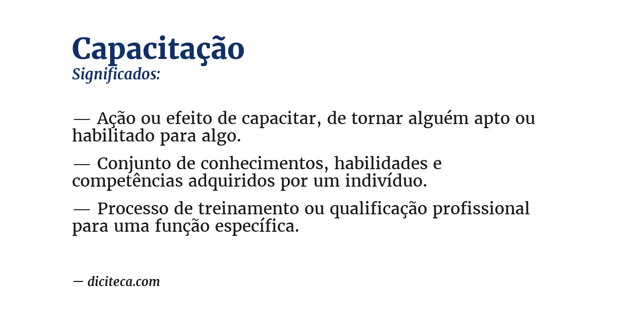 Significado de capacitação