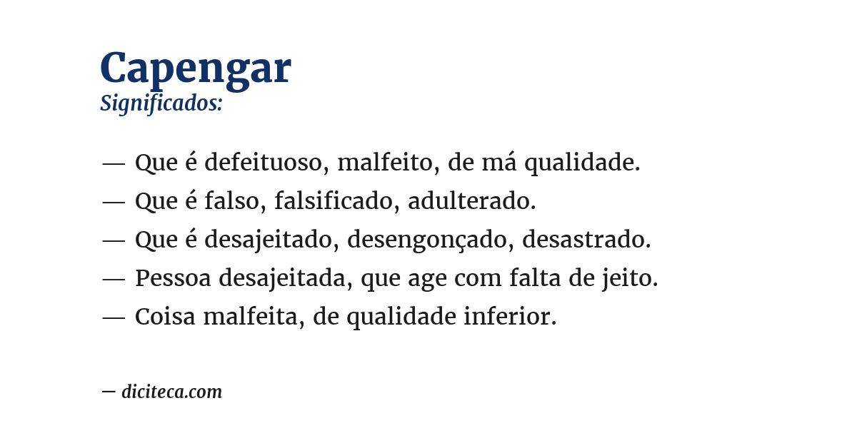 Significado de capengar