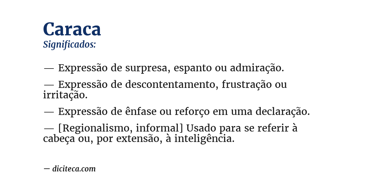 Significado de caraca