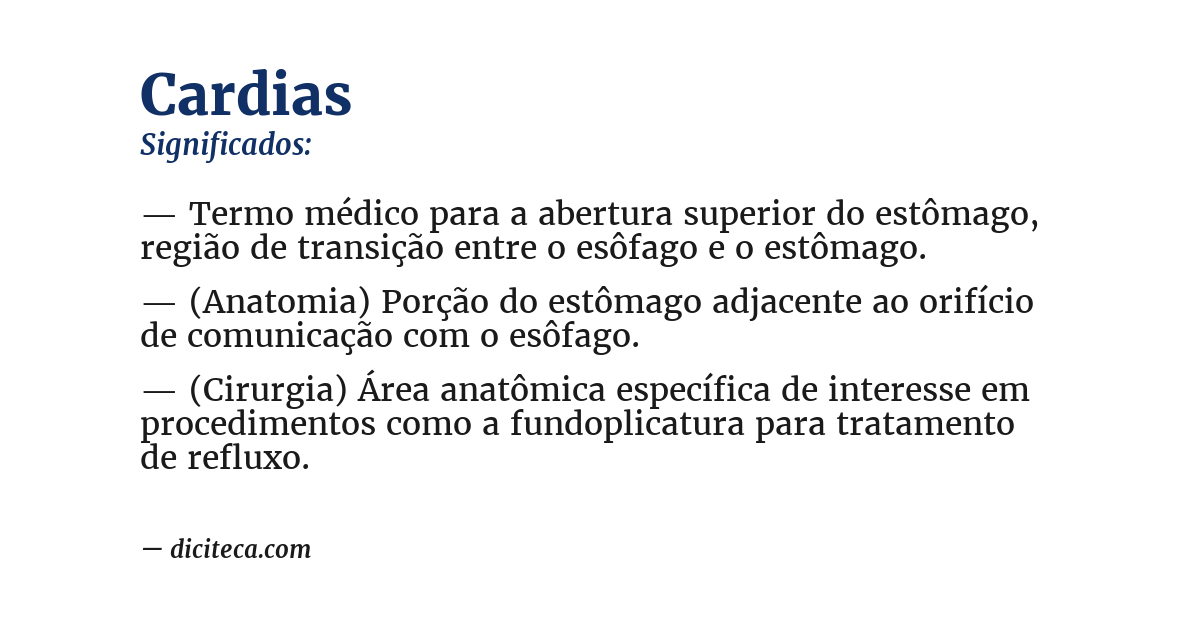 Significado de cardias