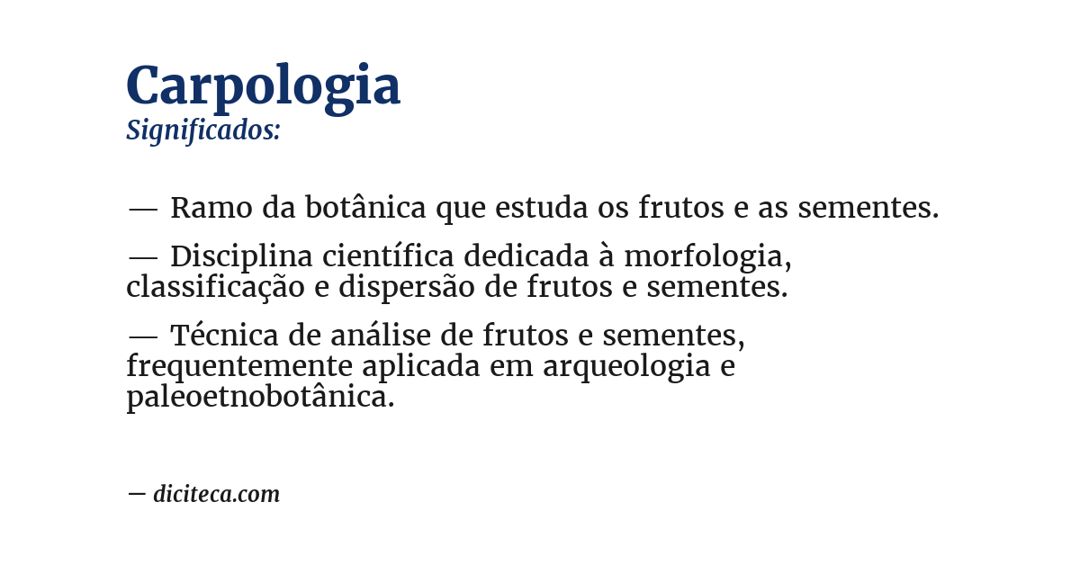 Significado de carpologia