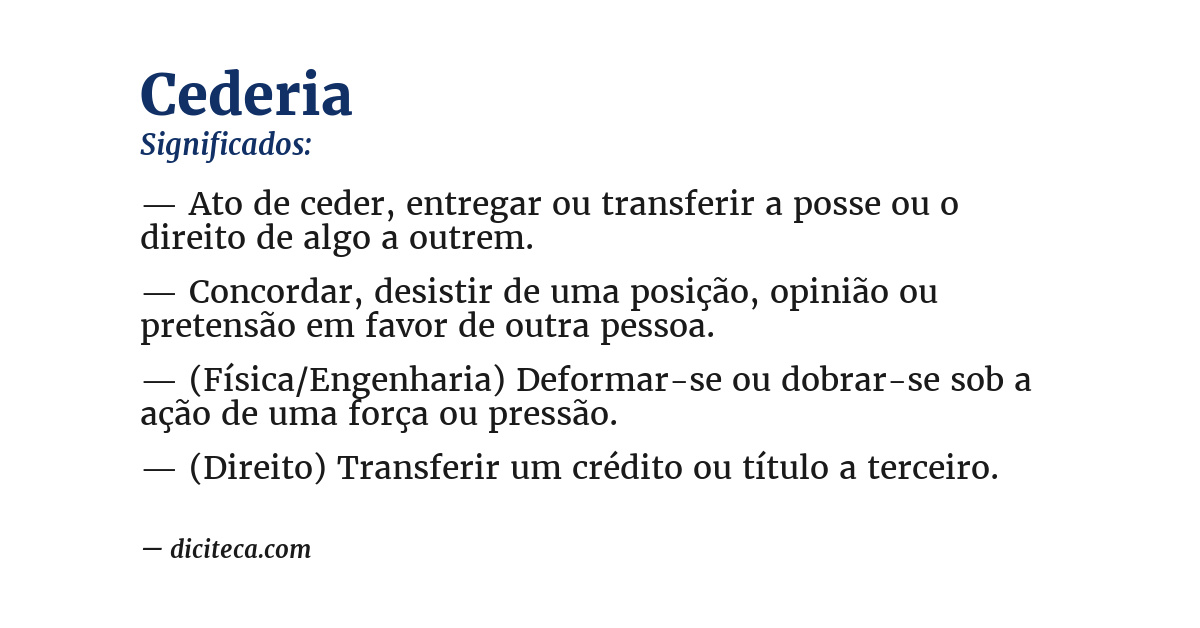 Significado de cederia
