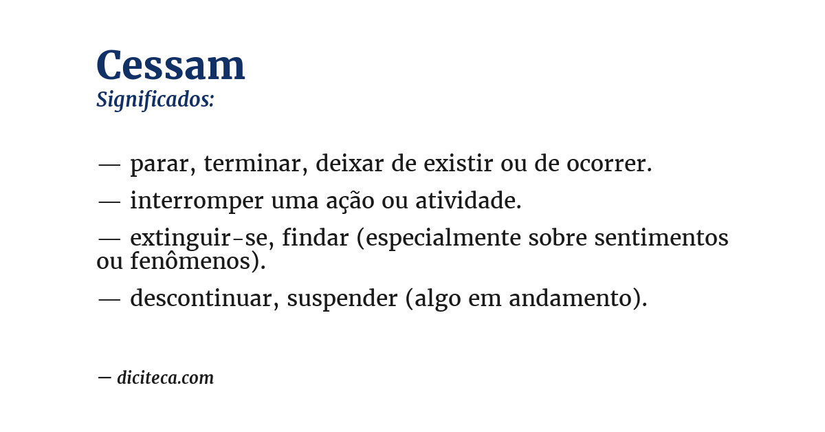Significado de cessam