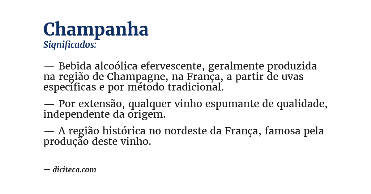 Significado de champanha