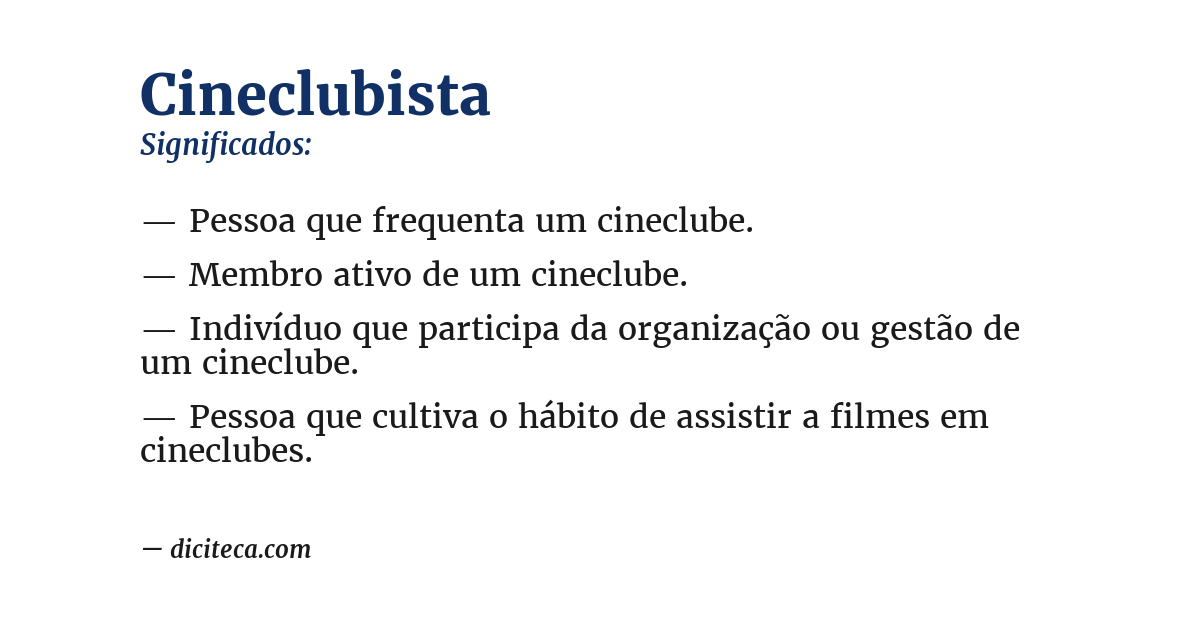 Significado de cineclubista
