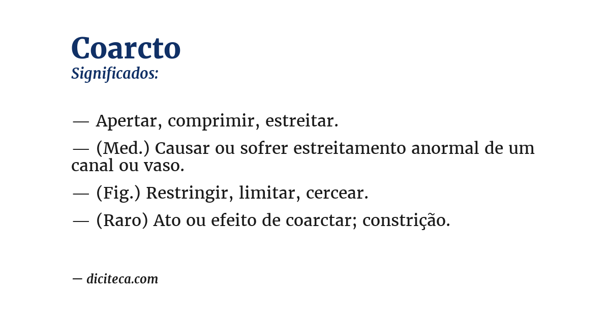 Significado de coarcto