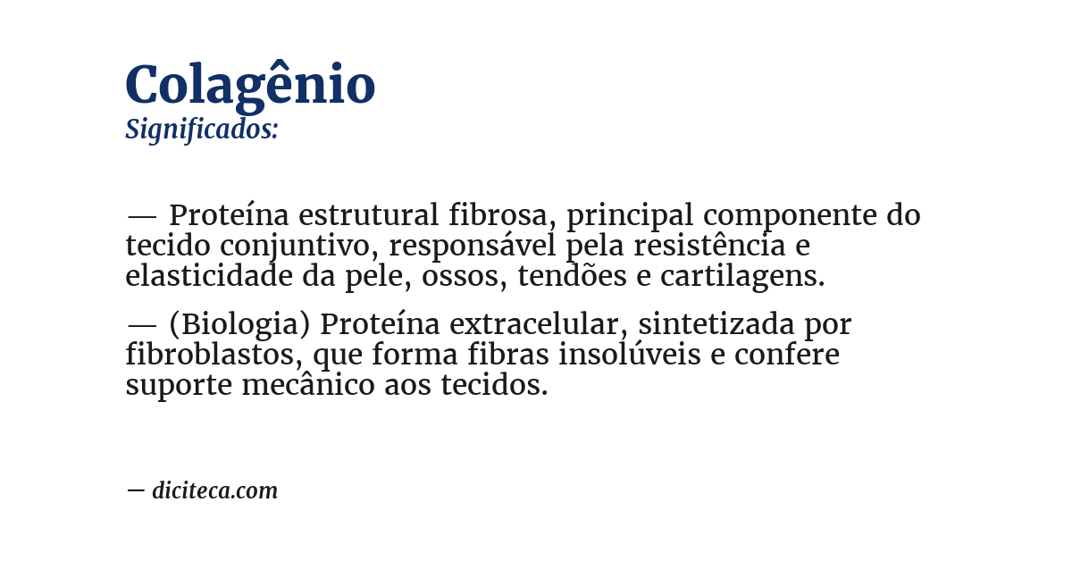Significado de colagênio