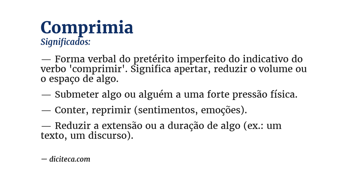 Significado de comprimia
