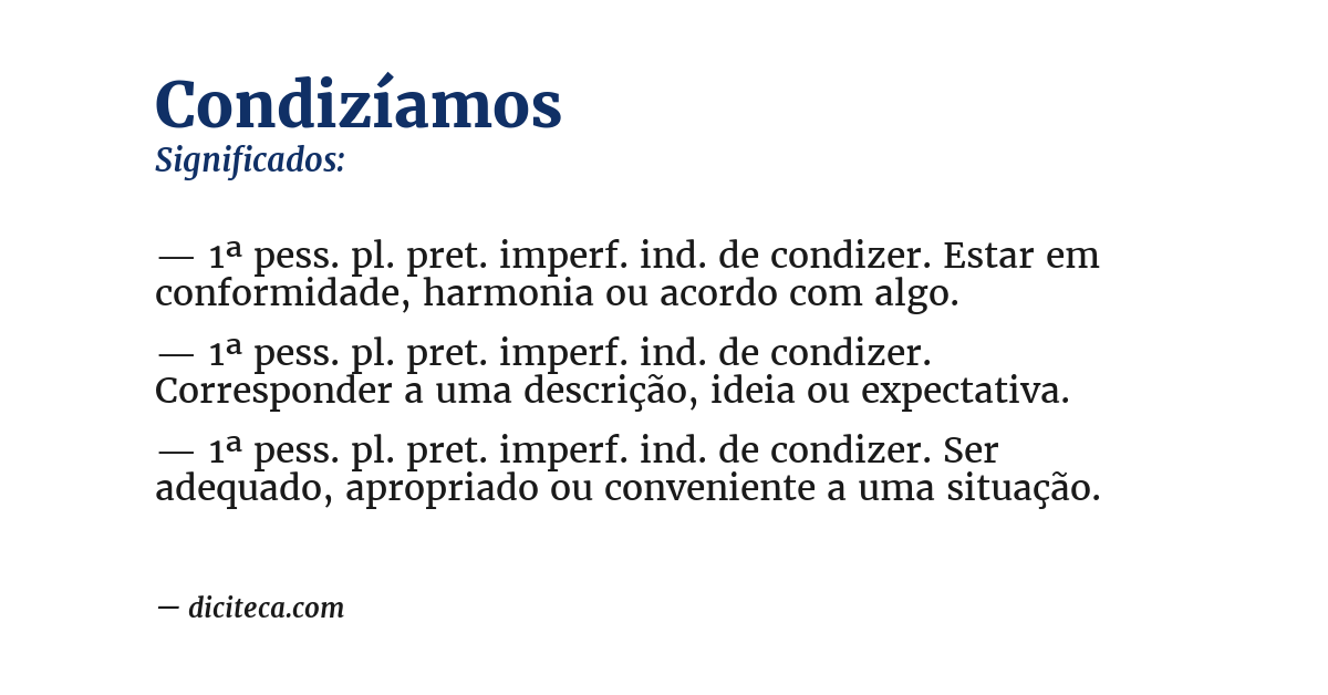 Significado de condizíamos
