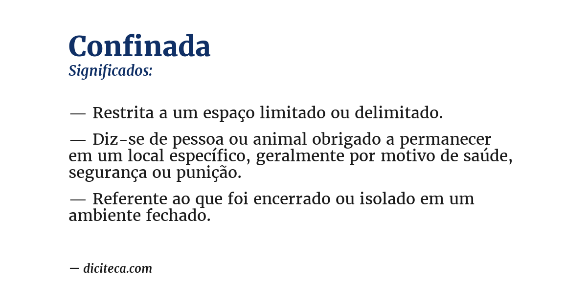 Significado de confinada