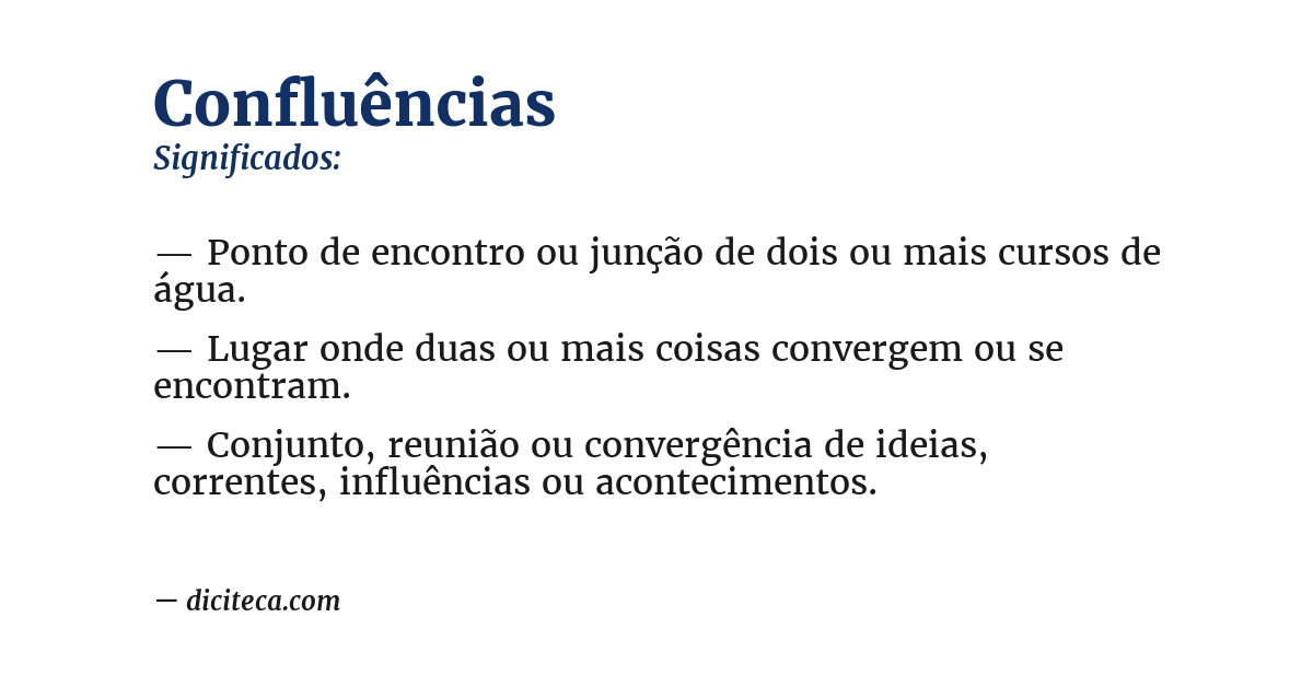 Significado de confluências