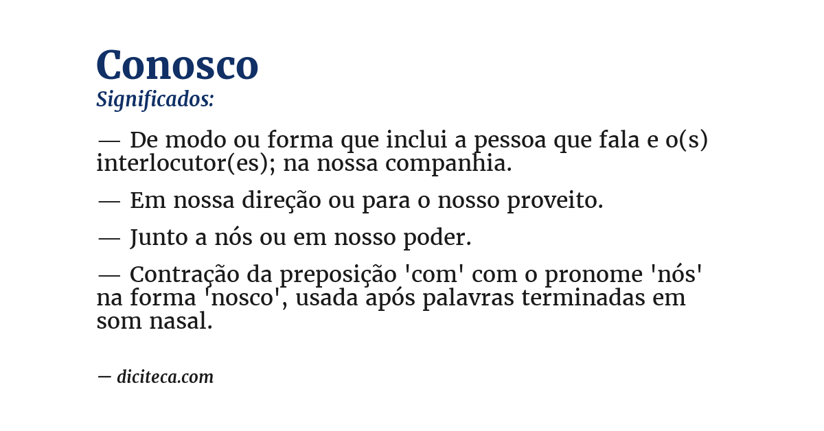 Significado de conosco