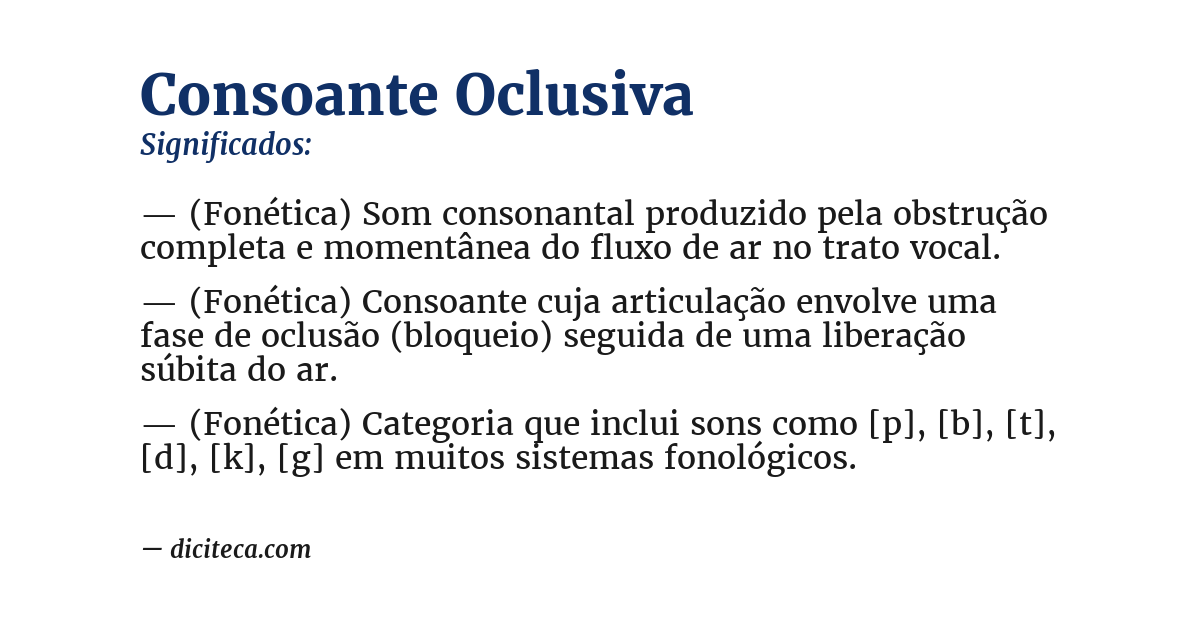 Significado de consoante oclusiva