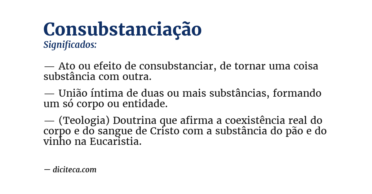 Significado de consubstanciação