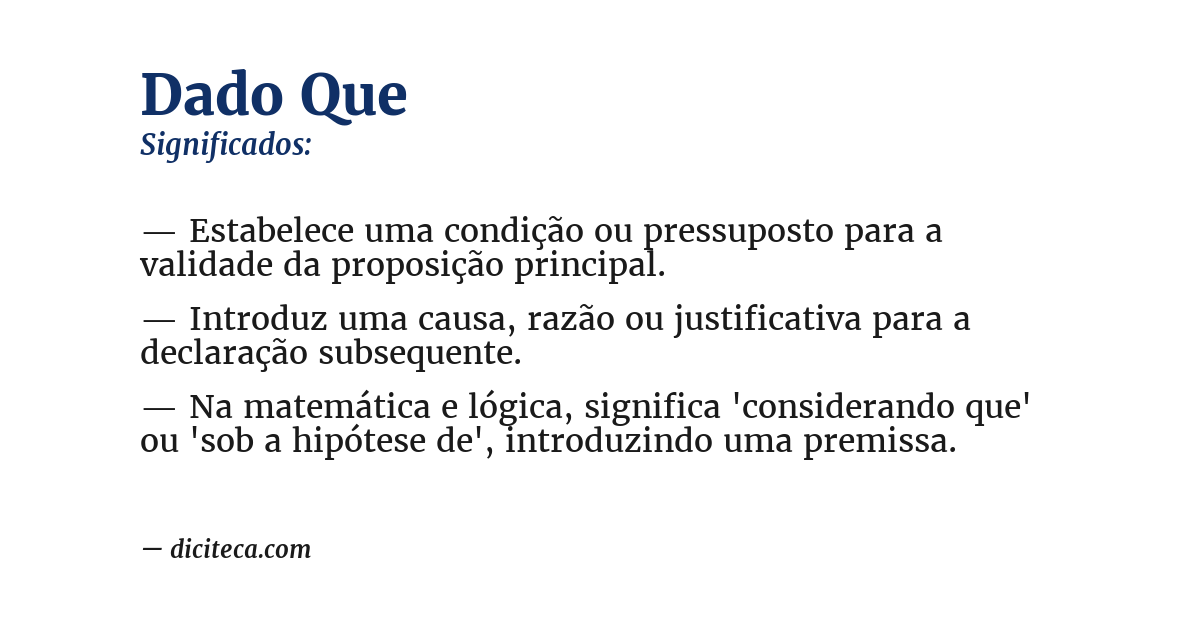 Significado de dado que