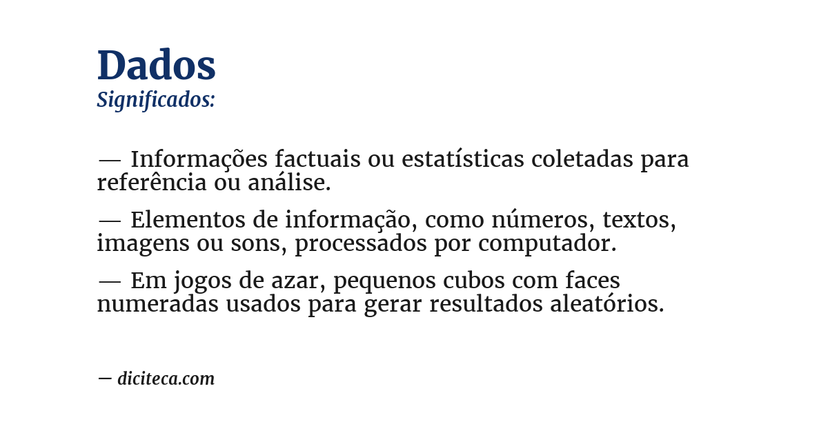 Significado de dados