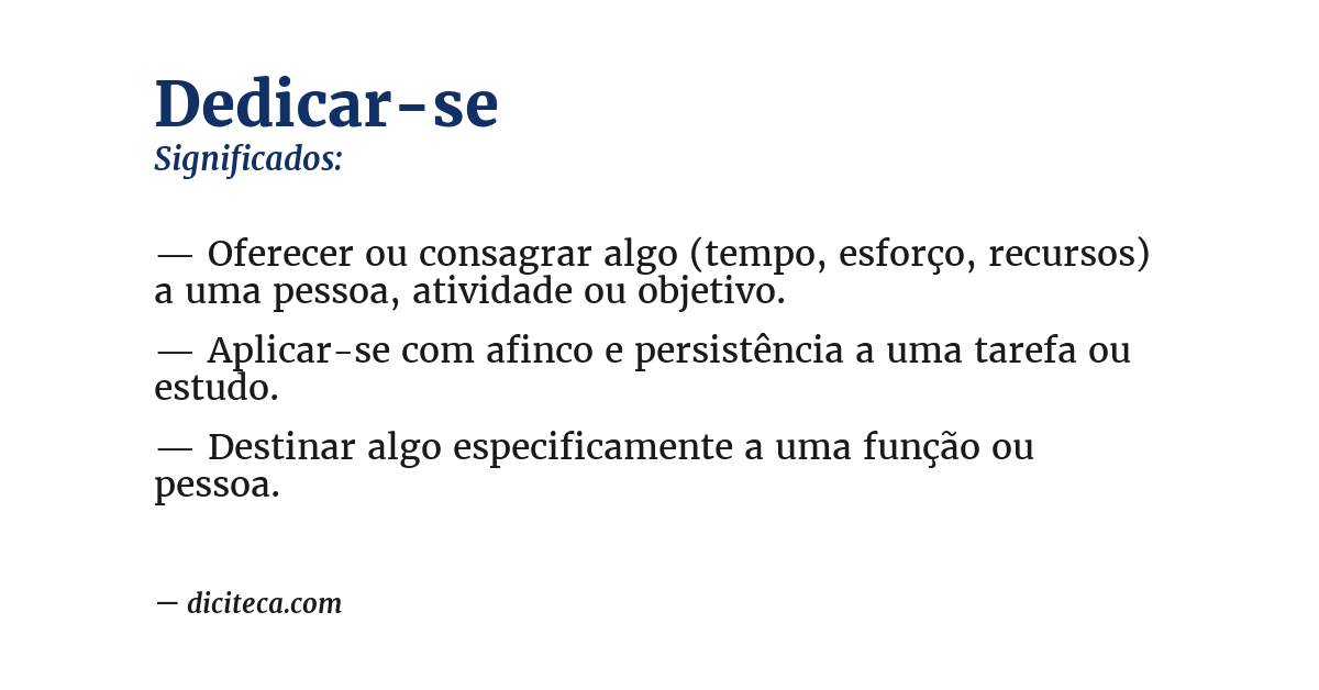 Significado de dedicar-se