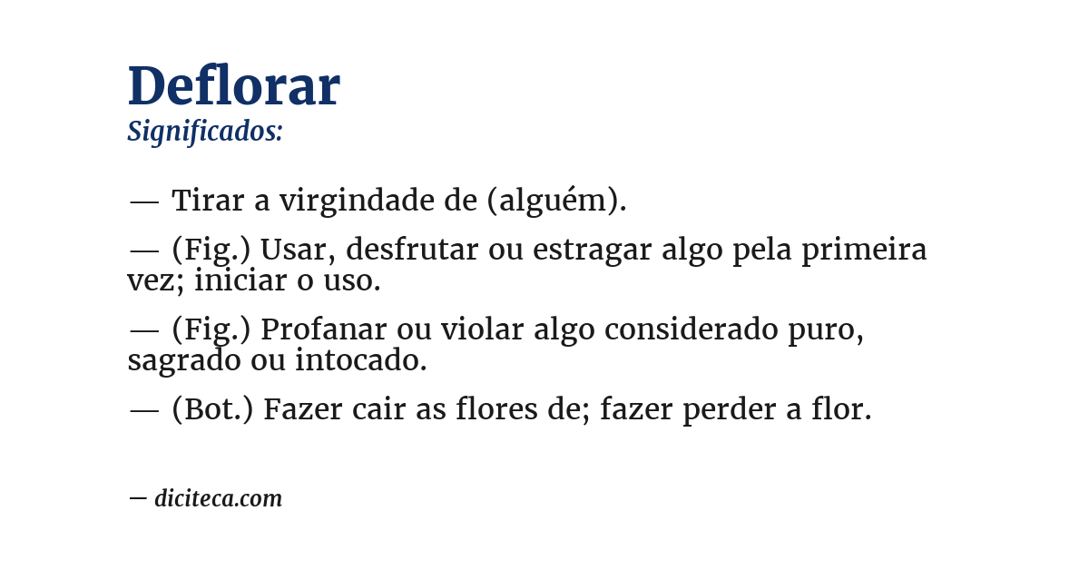 Significado de deflorar