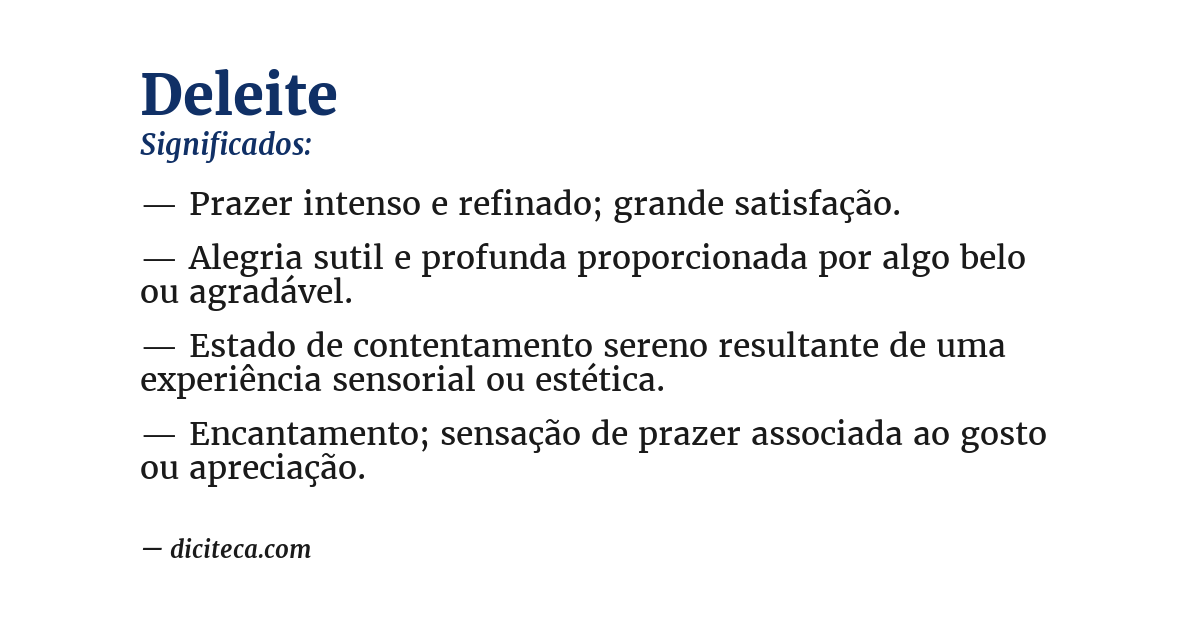 Significado de deleite