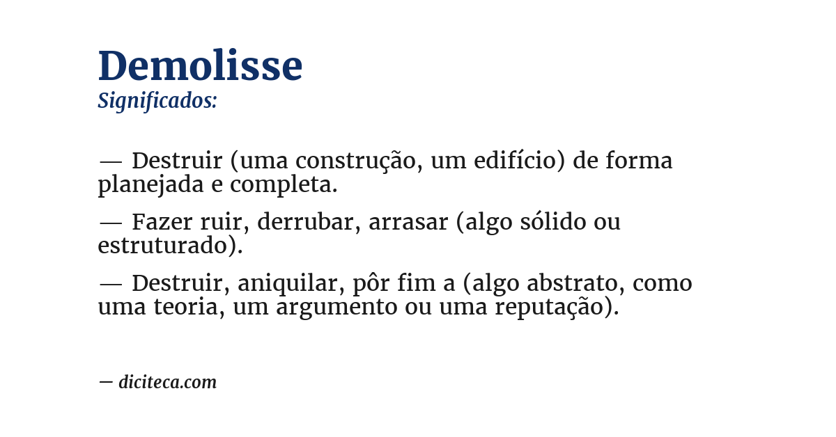 Significado de demolisse