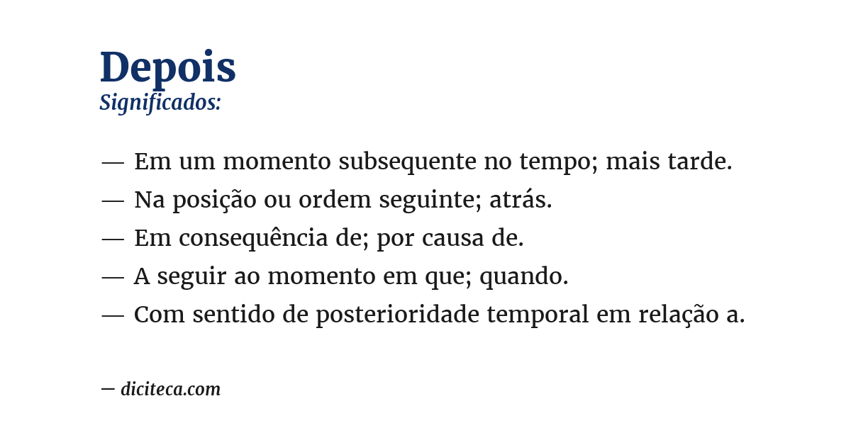 Significado de depois