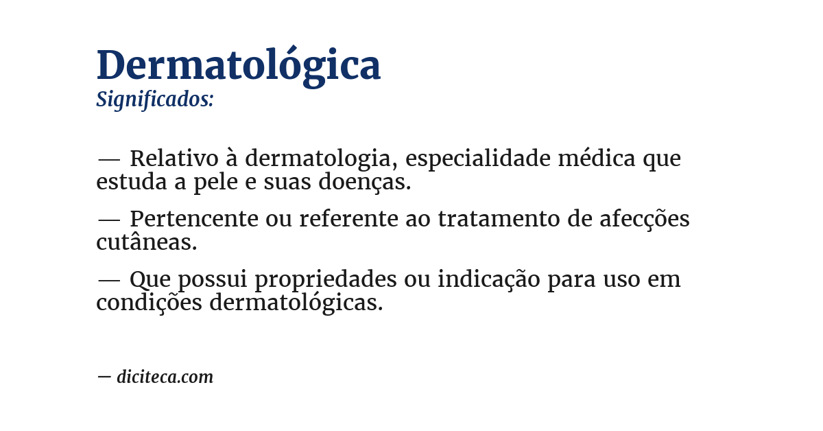 Significado de dermatológica