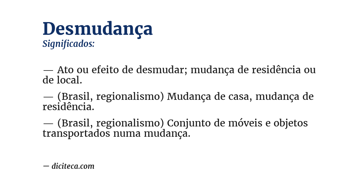 Significado de desmudança