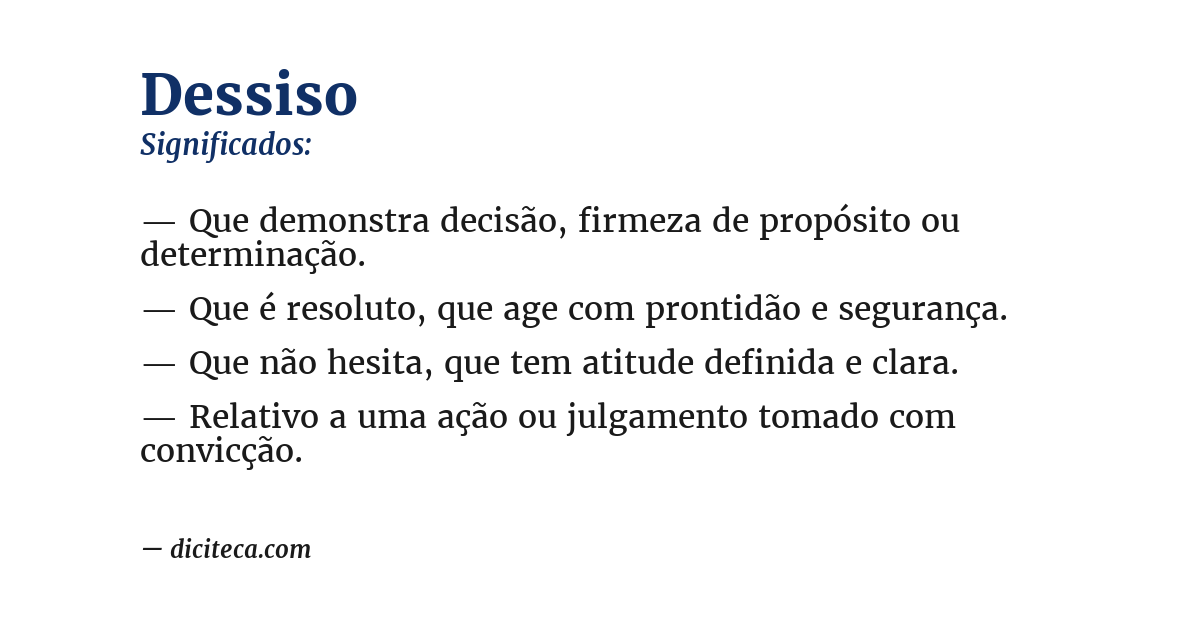 Significado de dessiso