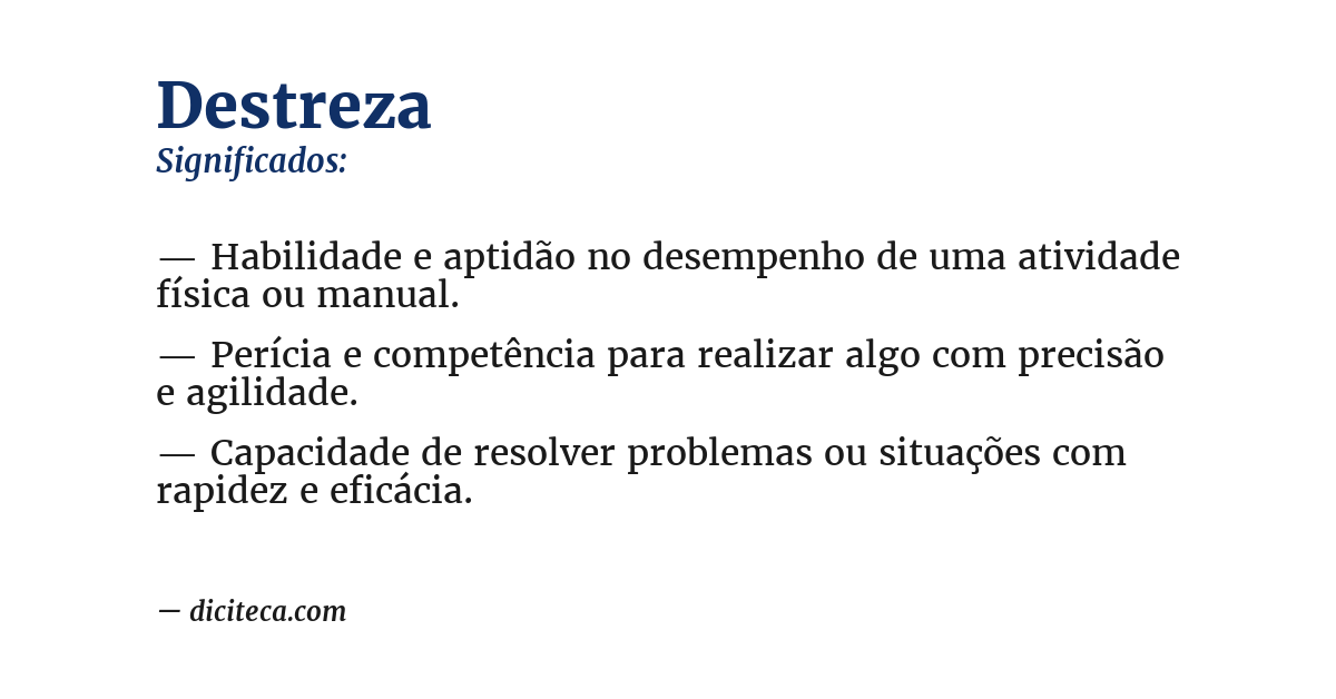 Significado de destreza