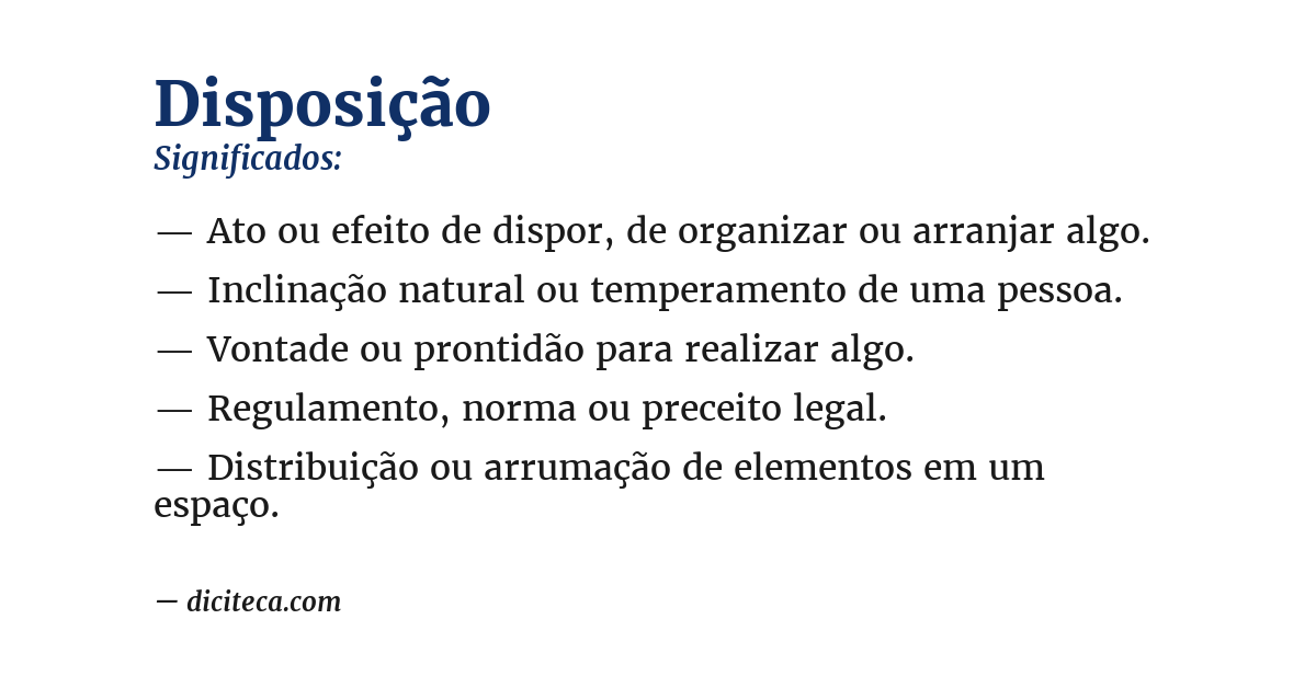 Significado de disposição