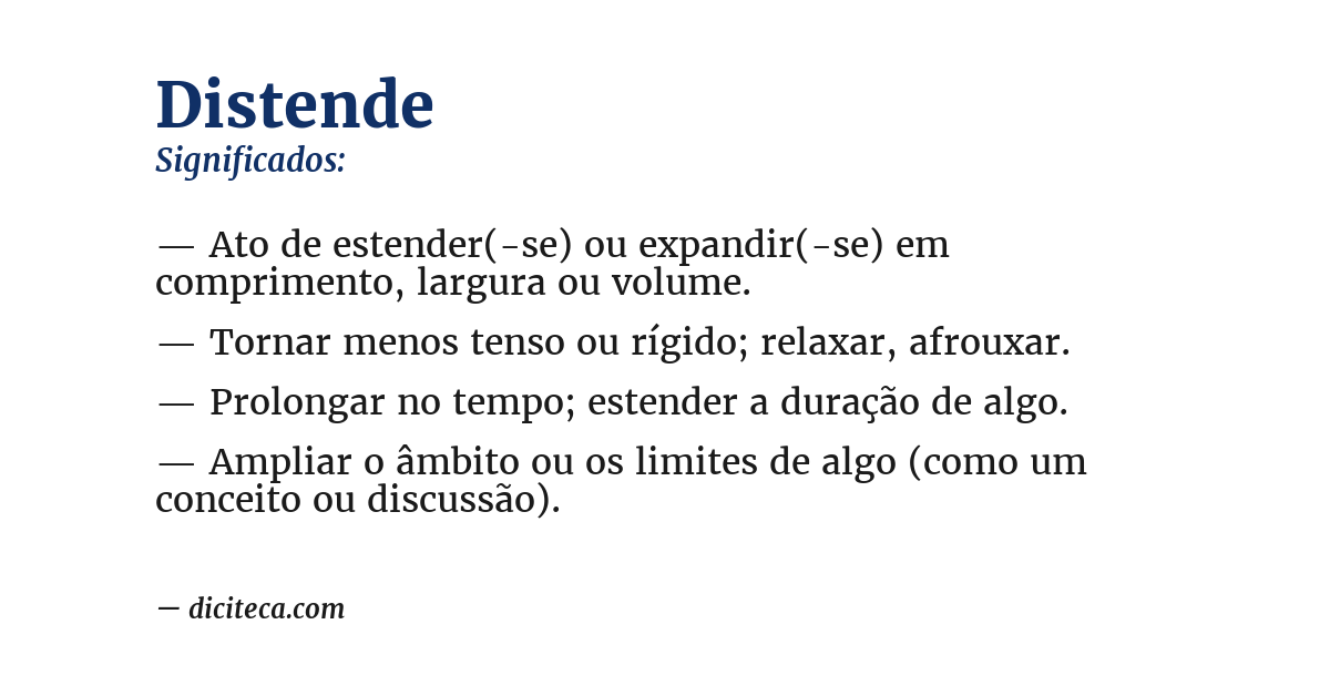 Significado de distende