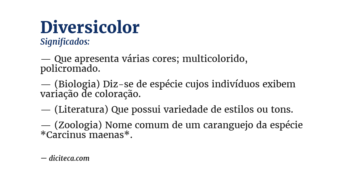 Significado de diversicolor