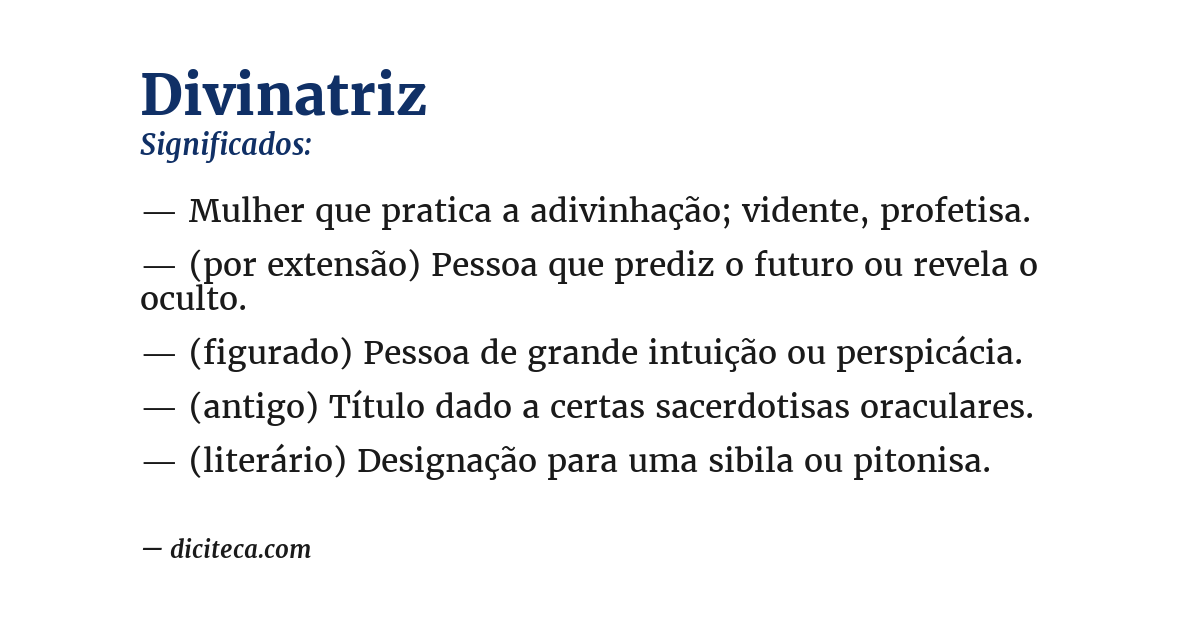 Significado de divinatriz