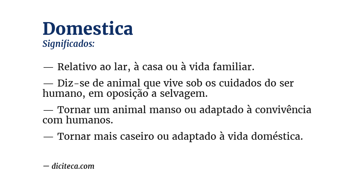 Significado de domestica