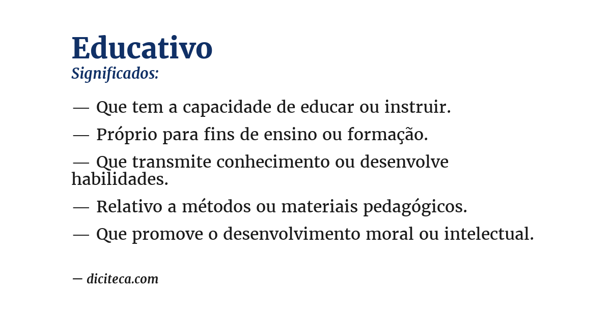 Significado de educativo