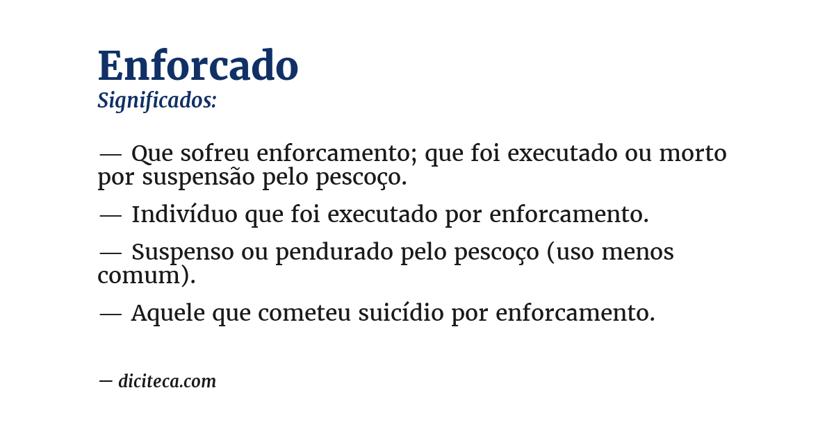 Significado de enforcado