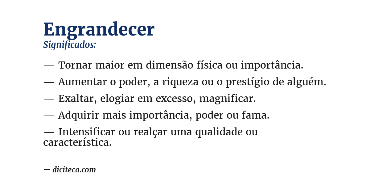 Significado de engrandecer