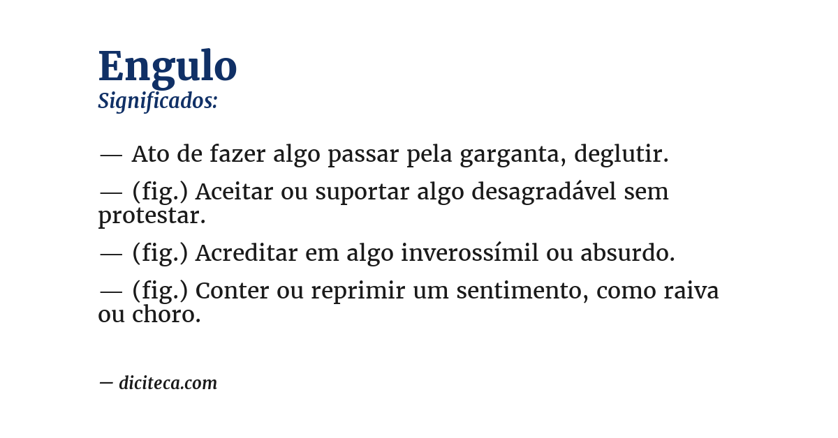 Significado de engulo
