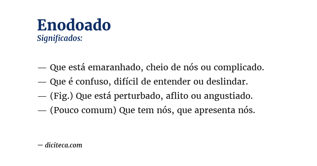 Significado de enodoado