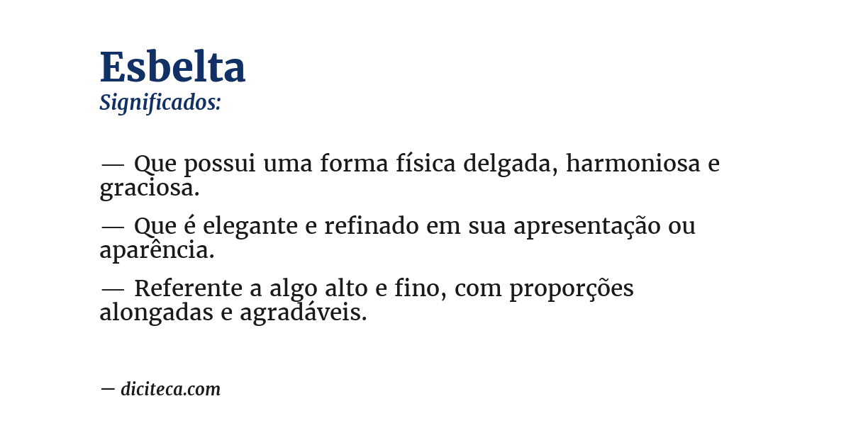 Significado de esbelta