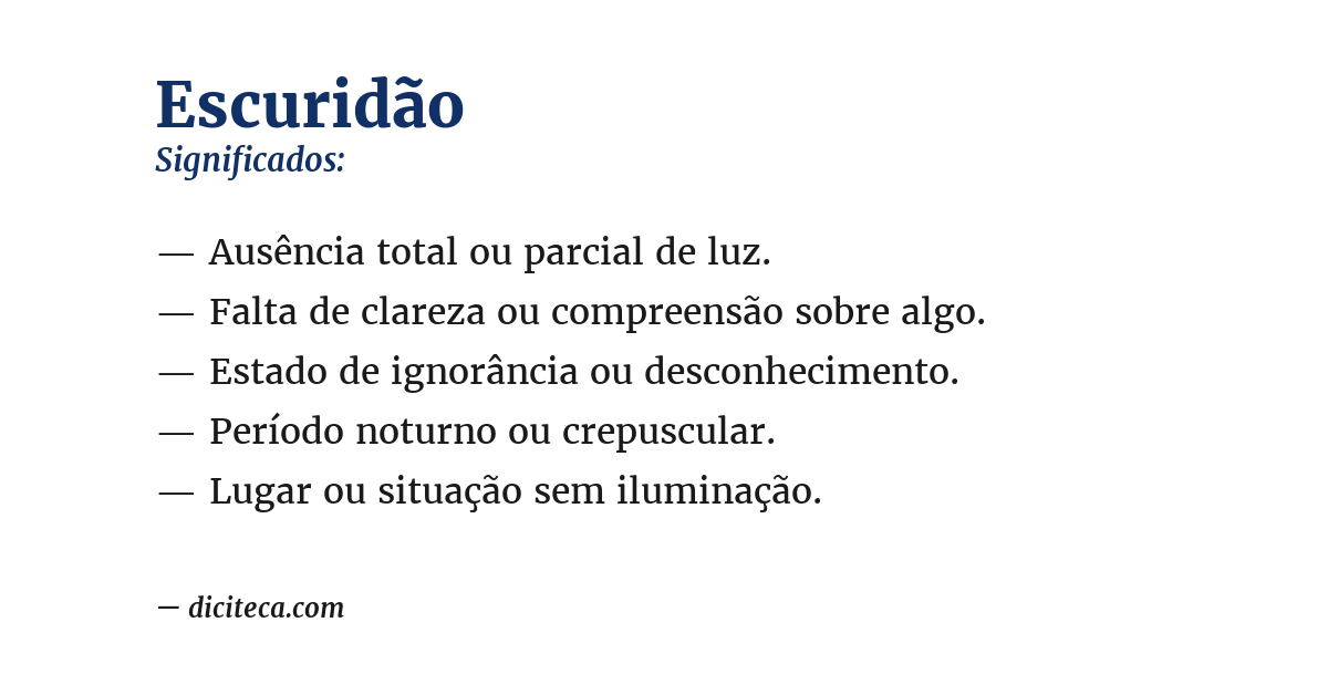 Significado de escuridão